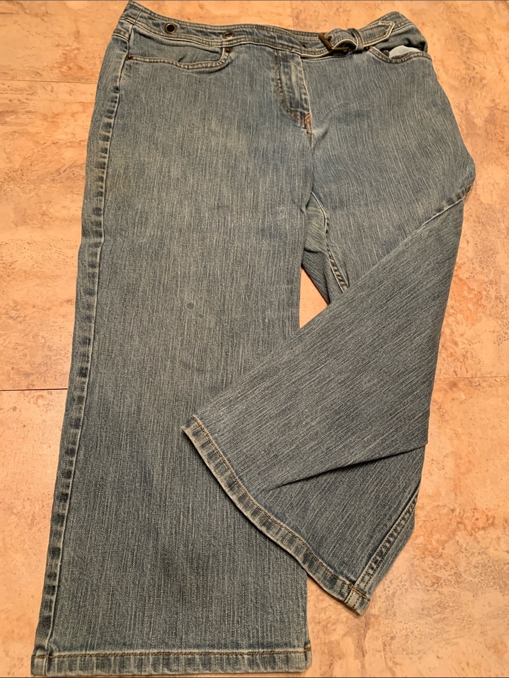 Classic Women Blue Denim Jeans capris jones wear jeans Size 10